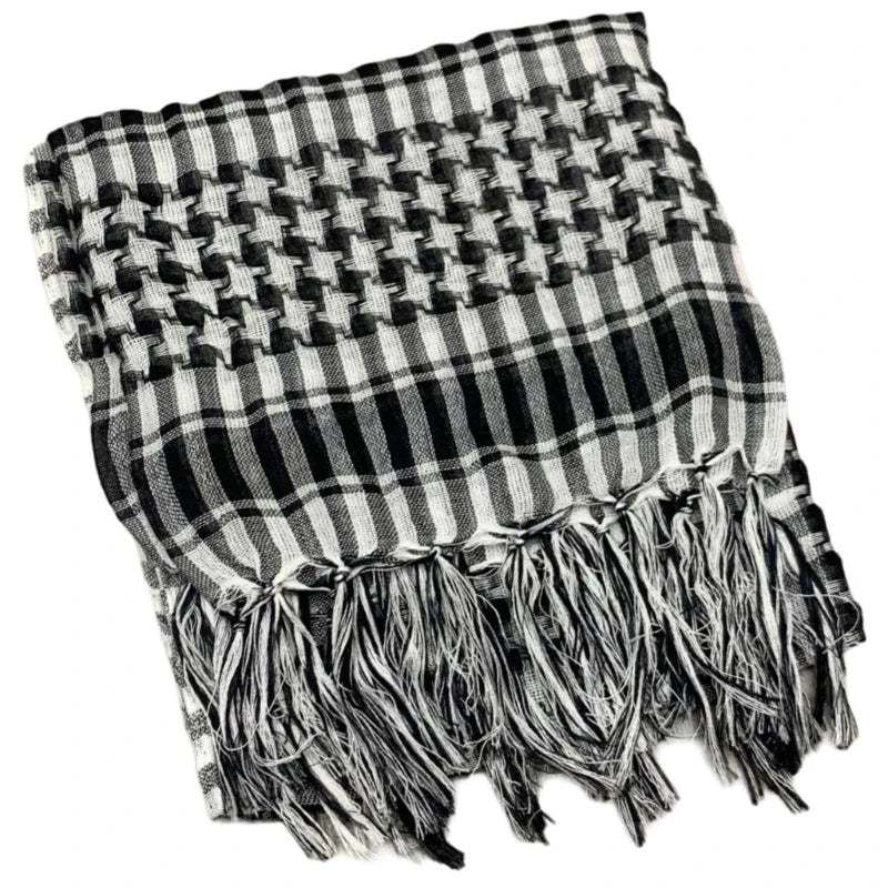Classical Headwrap Shemagh Scarf for Sun Protections Arab Keffiyeh Headscarf Arabian Dubai Headcover Ethnic Hijab Shawl