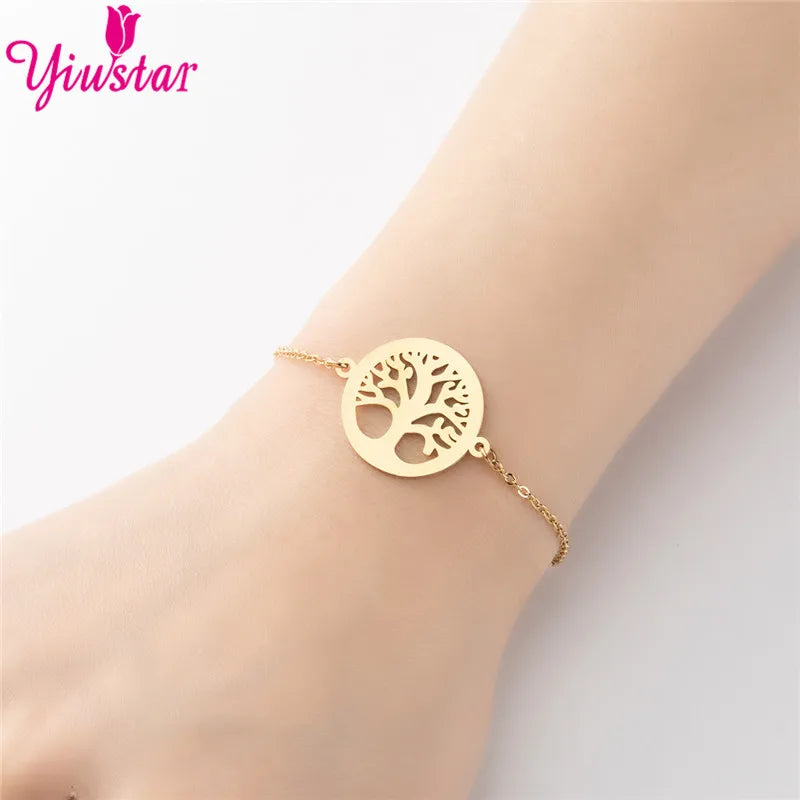 New Simple Christian Cross Stainless Steel Chain Bracelets for Women Men Religious Jewelry Lucky Cuff Bangles Gift Wholesale