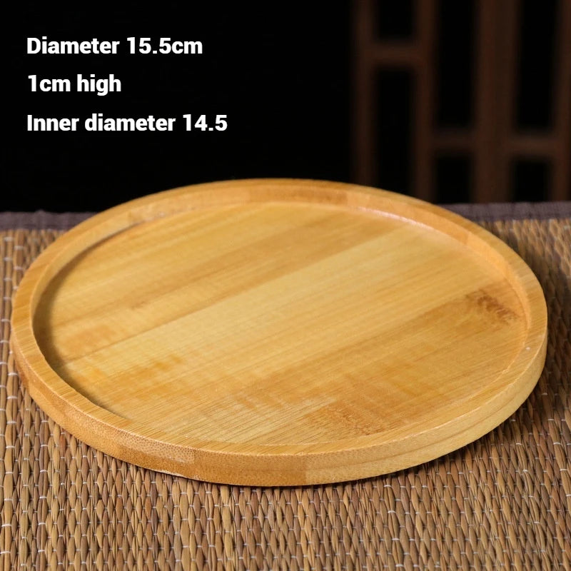 30 Style Round Square Flower Pots Planter Bamboo Tray Wood Holder Home Decor Gardening Supply Anti-Fade Simple Elegant Design