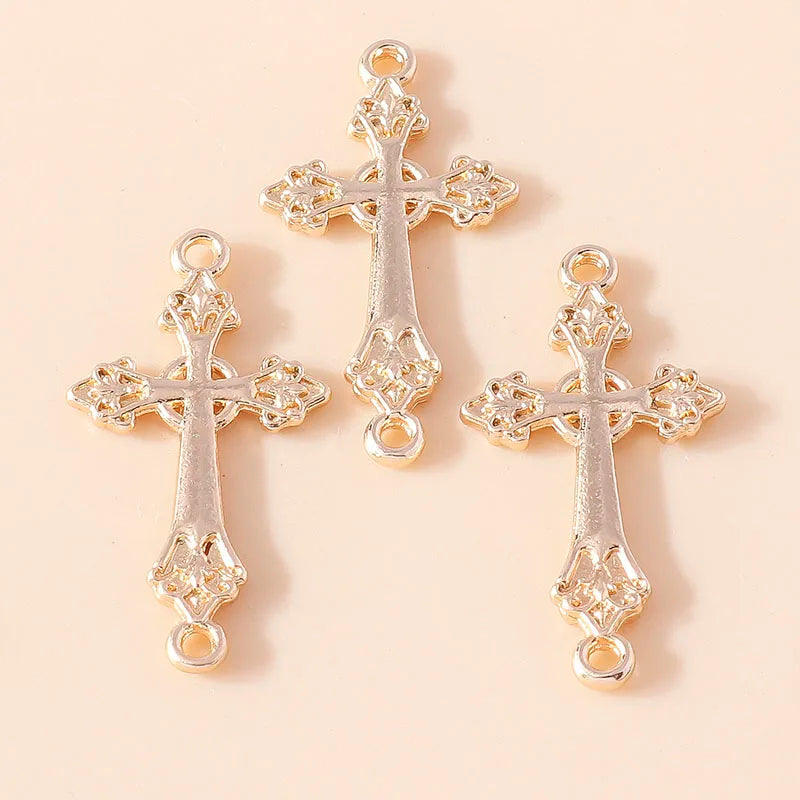 10pcs Steampunk  Crosses Charms for Jewelry Making Black Color Rose Cross Charms Pendant Necklace Keychain Diy Jewelry Findings