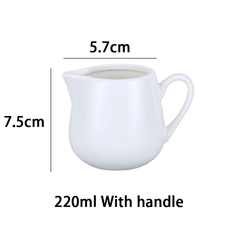 50/100/220ML Mini Ceramic Milk Jug Espresso Coffee Cream Jugs Kitchen Sauce Cup Serving Pitcher White Heat-resistant Milk Cup
