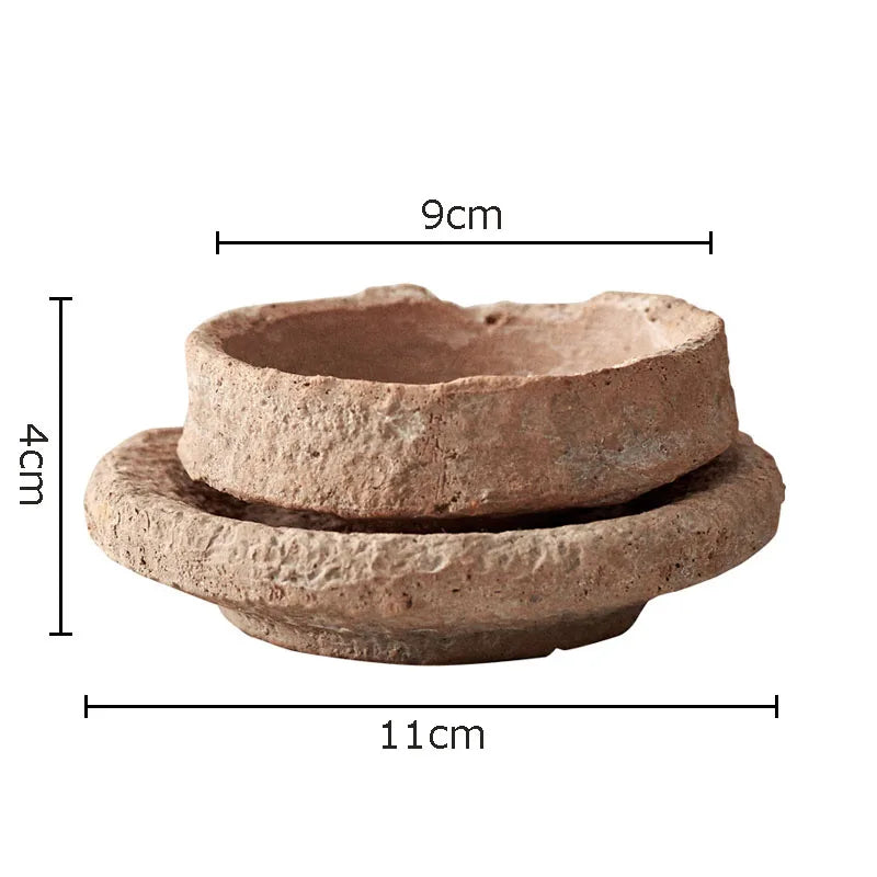 Rough Pottery Vase Unevenness Flower Pots Desk Decoration Flowers Arrangement Rough Ceramic Floral Vases Outdoor Garden Decor