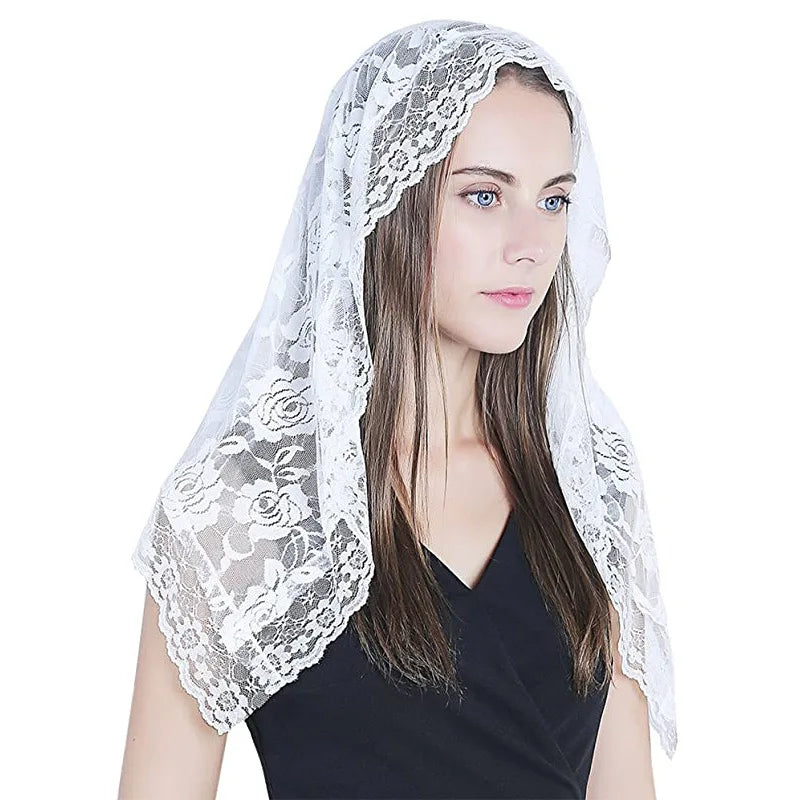 Lace Mantilla Veils For Church Prayer Spanish Muslim Shawl Scarf Head Covering Christian Chapel Catholic Veril For Wedding Bride