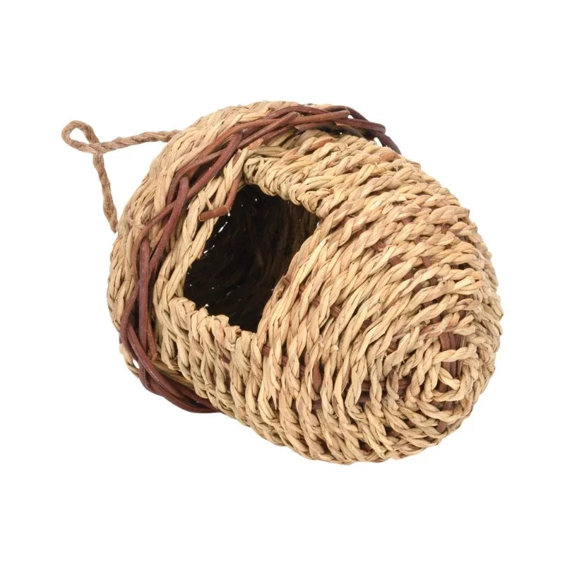 19 Birds Nest Bird Cage Natural Grass Egg Cage Bird House Outdoor Decorative Weaved Hanging Parrot Nest Houses Pet Bedroom