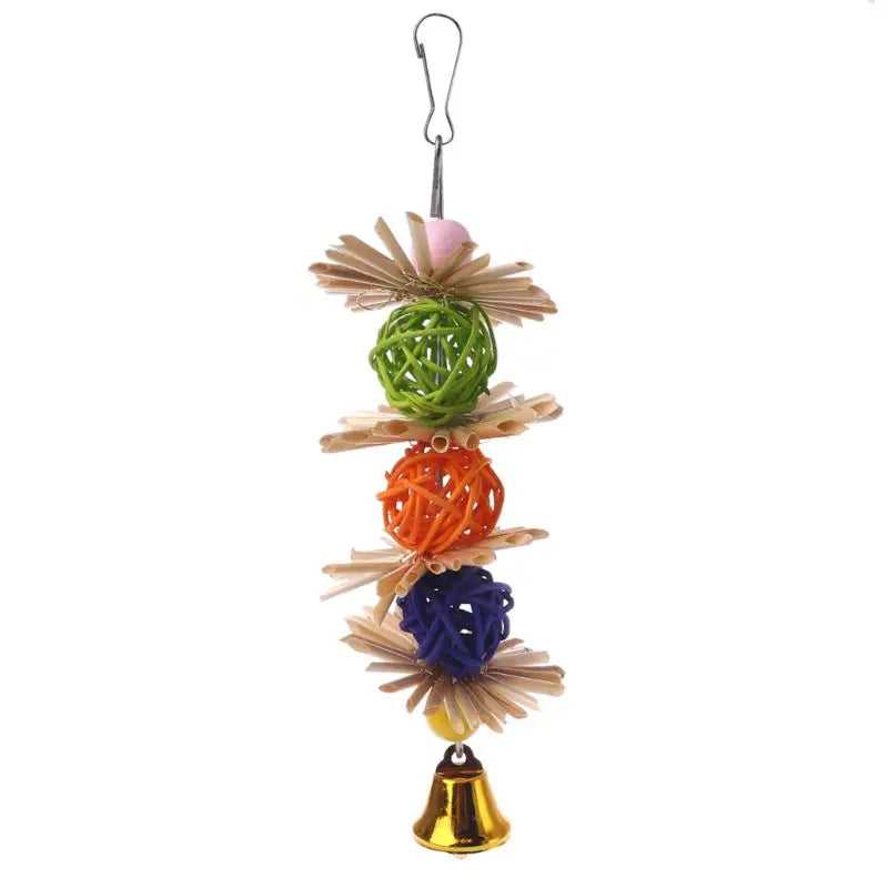 Pet Parrot Bird Natural Grass Chewing Hanging Cage Swing Climb Playing Pendant Au10 20 Dropship