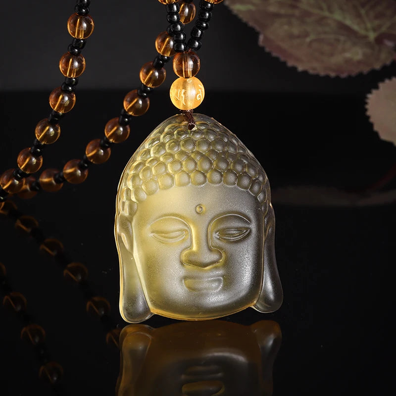 Natural Black Obsidian Money Buddha Pendant Necklace Chinese Hand Carved  Accessories Amulet for Men Women Fashion Jewelry