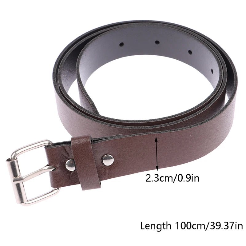 100CM Leather Belt Fashion Waist Belts Metal Buckle Waistband Pants Decorative Belt Clothing Accesories
