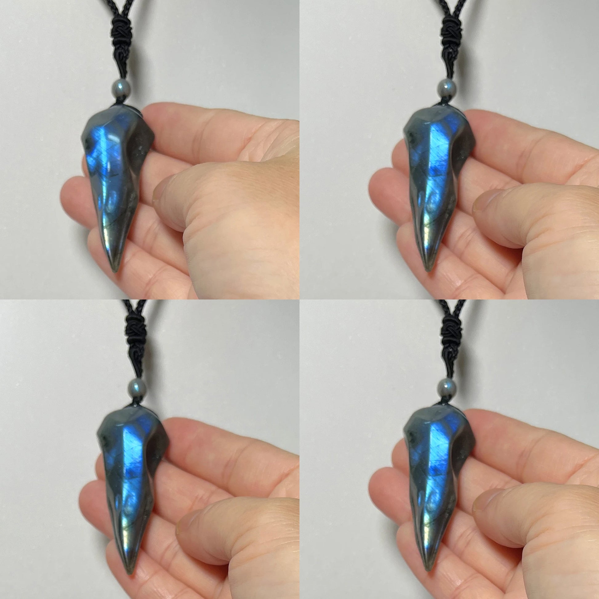 Necklace Pendant Natural Stone Irregular Shape Bead Blue Green Orange Labradorite Pendant for Women Men Jewelry 1Pcs