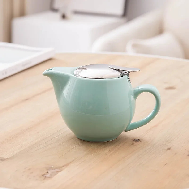 350ml Mini British Ceramic Pot with Filter Handbrewed Coffee Pot Appliance Set Large Portable Teapot Afternoon Christmas Gift