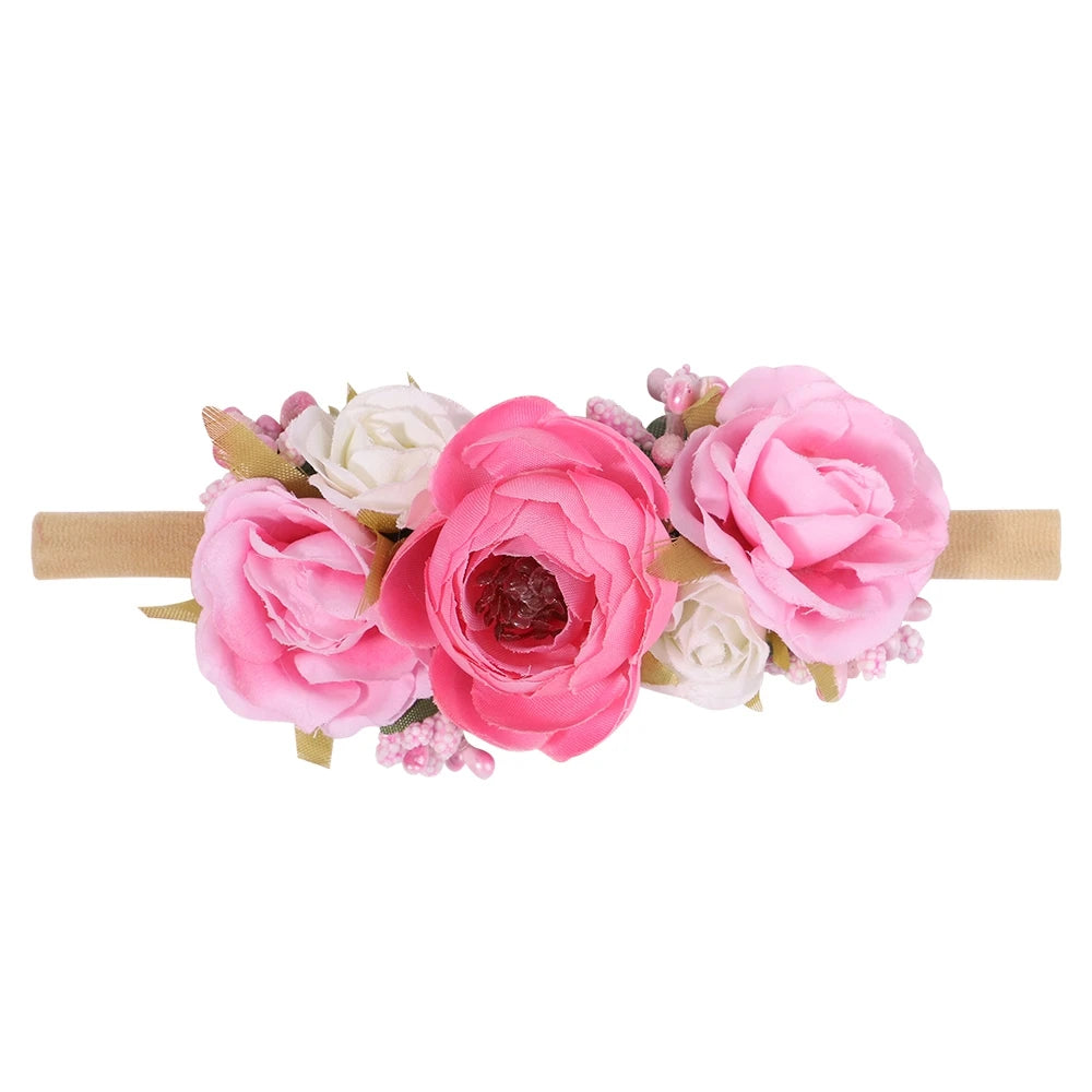 Baby Girl Headband Cute Flower Elastic Hair Band Newborn Head Toddler Headband Headwear Baby Hair Accessories Christmas Gifts