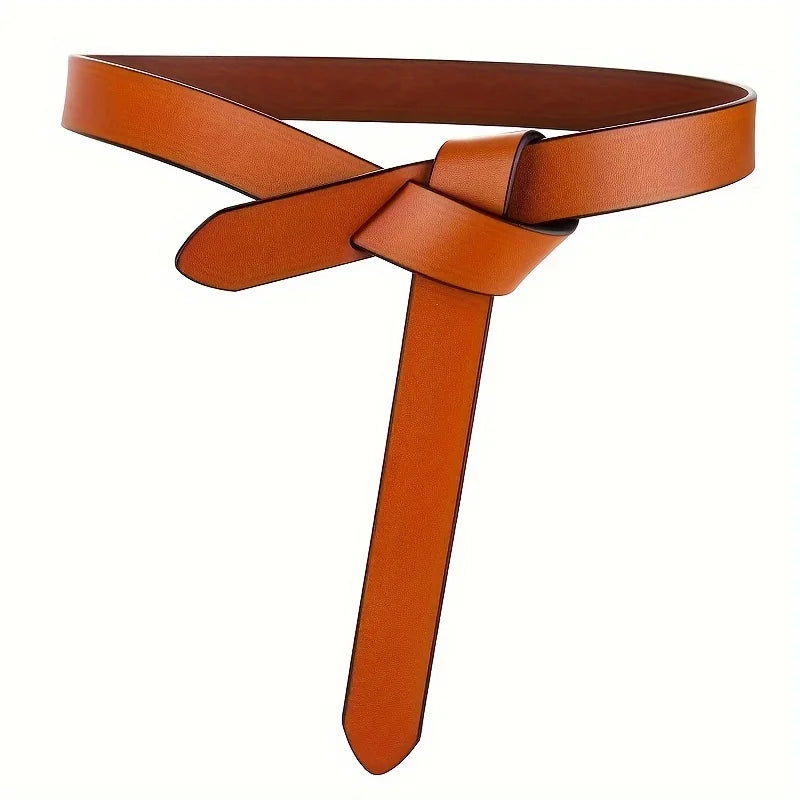 Knotted Strap Cowhide Belt Women Soft Genuine Leather Gothic Retro Luxury Designer Girdle Corset Dress Belts