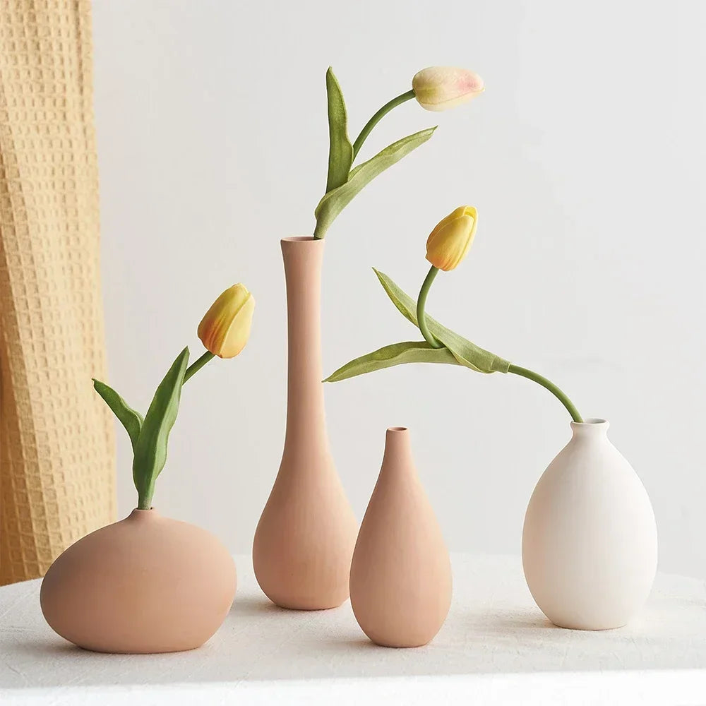 Plain Vas Photography  Arrangement Creative and Minimalist Decoration Pottery Props for Home Nordic Ins Style Plain Ceramic Vase