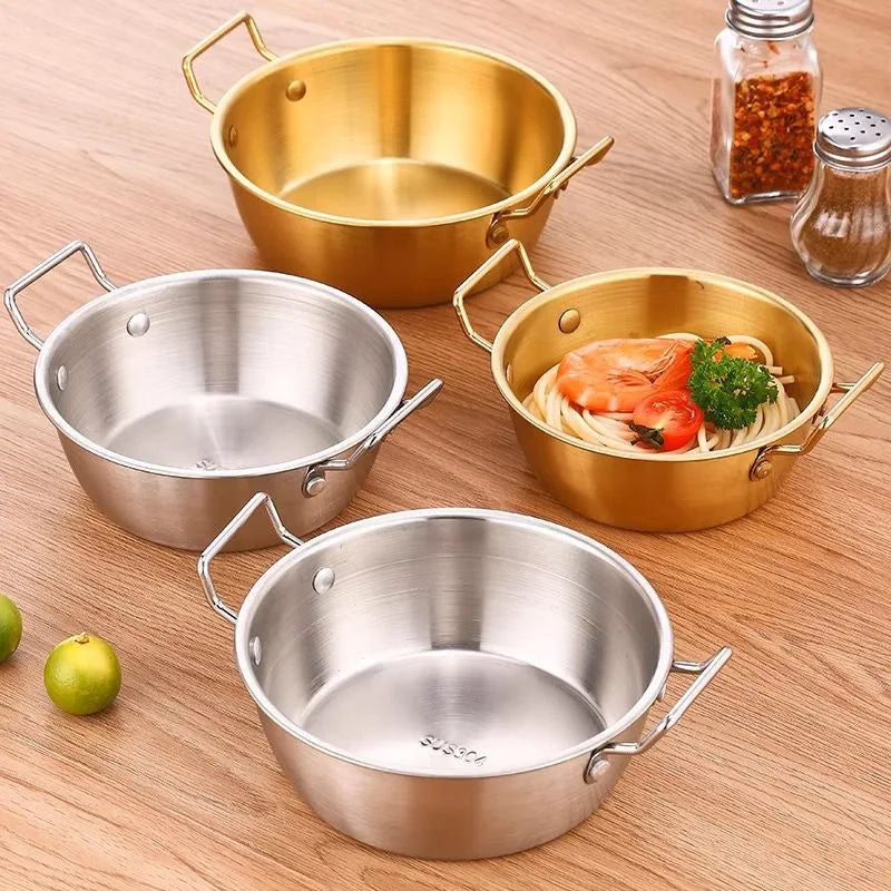 1pcs Stainless Steel Korean Style Pot Golden Sauce Dishes Appetizer Serving Dishes Sets Tray Spice Plates Kitchen Tableware