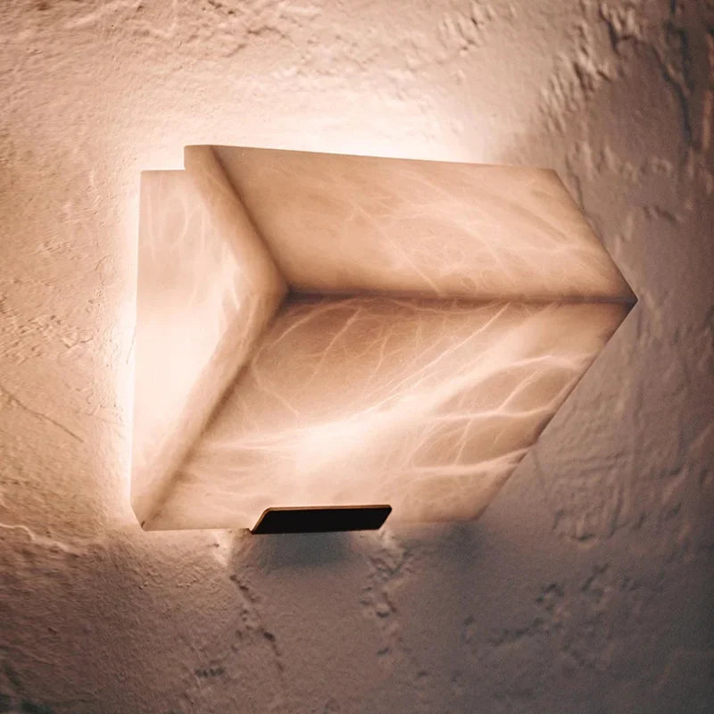New Nordic Natural Marble Wall Lamp Hotel Corridor Corridor Lamps Living Room Bedroom Background Wall Bedside Copper Wall Lamp