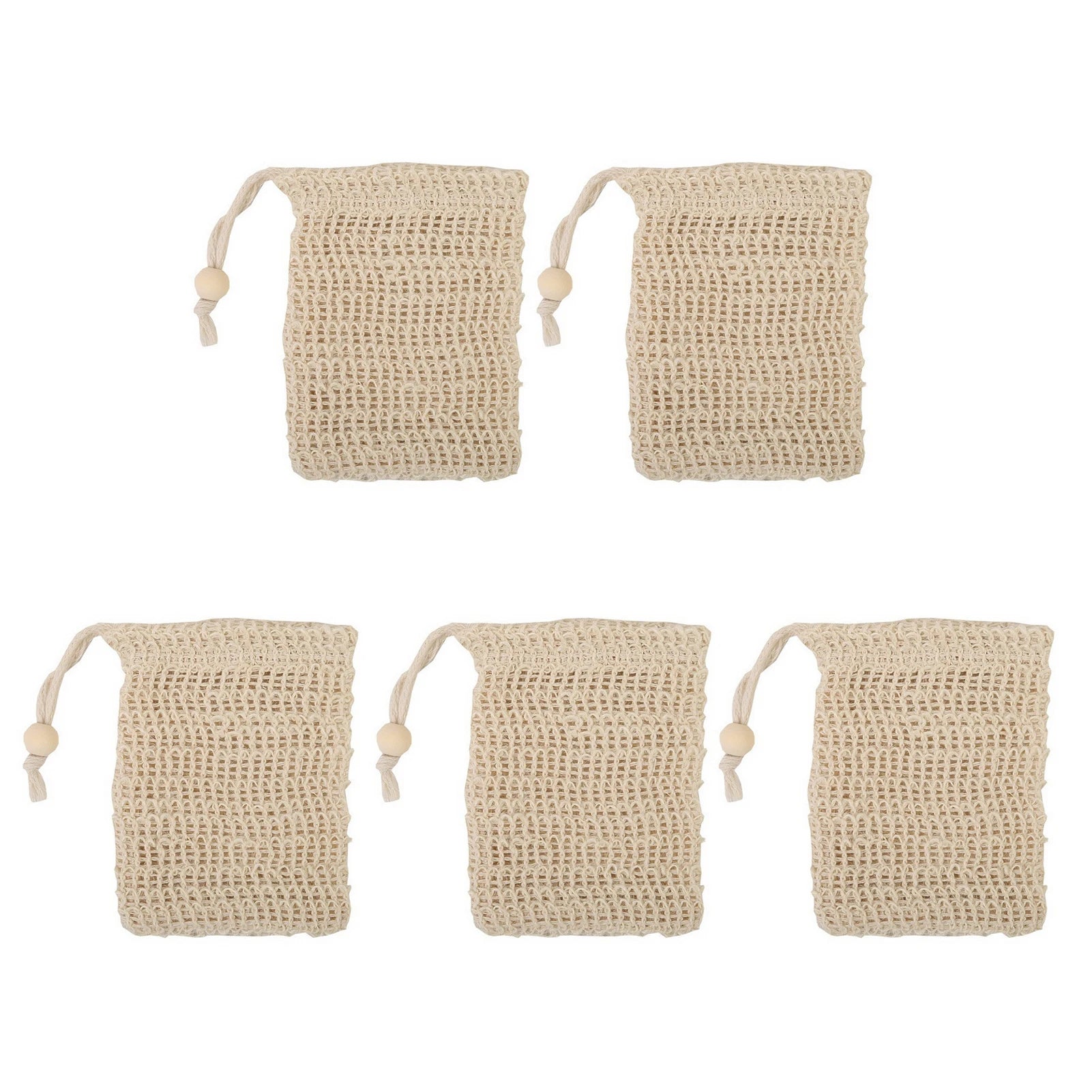 1-20pcs Natural Sisal Soap Bags Shower Bath Exfoliating Soap Saver Pouch Holder for Bath & Shower Use Soap Packaging Mesh Bags ﻿