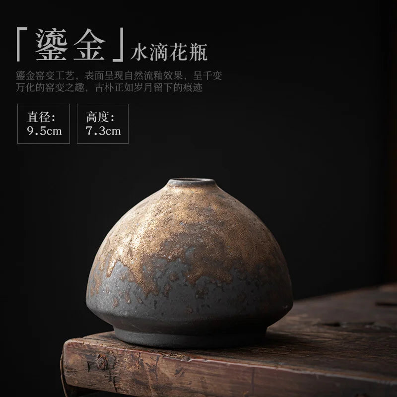 Creative Ceramic Dry Flower Vase, Flower Arrangement, Living Room, Coarse Pottery, Table Decoration, Vases for Flowers