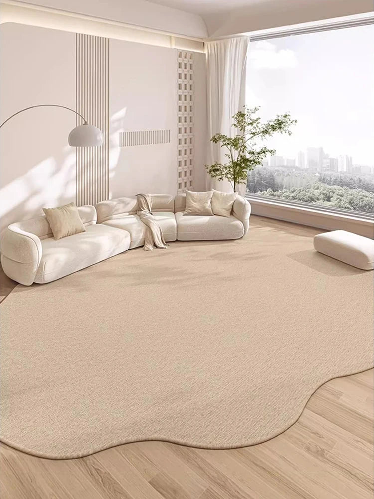 Beige Irregular Carpet Artistic Striped Geometric Rugs Luxury Living Room Decoration Carpets Easy Care Non Slip Bedroom Rug 양탄자