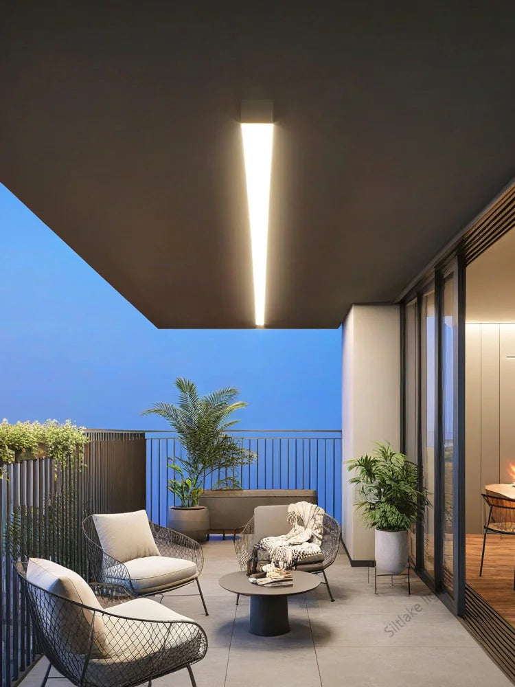 Outdoor waterproof wall lamp long strip modern simple LED courtyard garden wall lamp balcony lamp minimalist exterior wall lamp