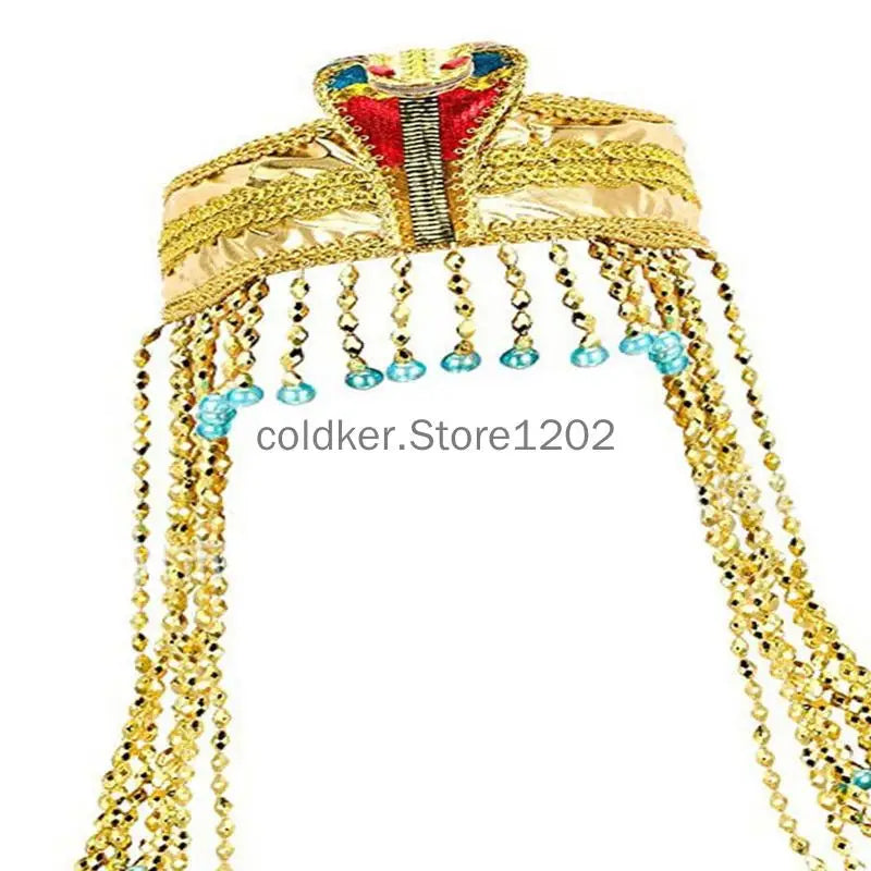 Women's Egyptian Headpiece Costume for Women Accessories Beaded Headdress Cleopatra Hat Headdress Jewelry Carnival Party Crown