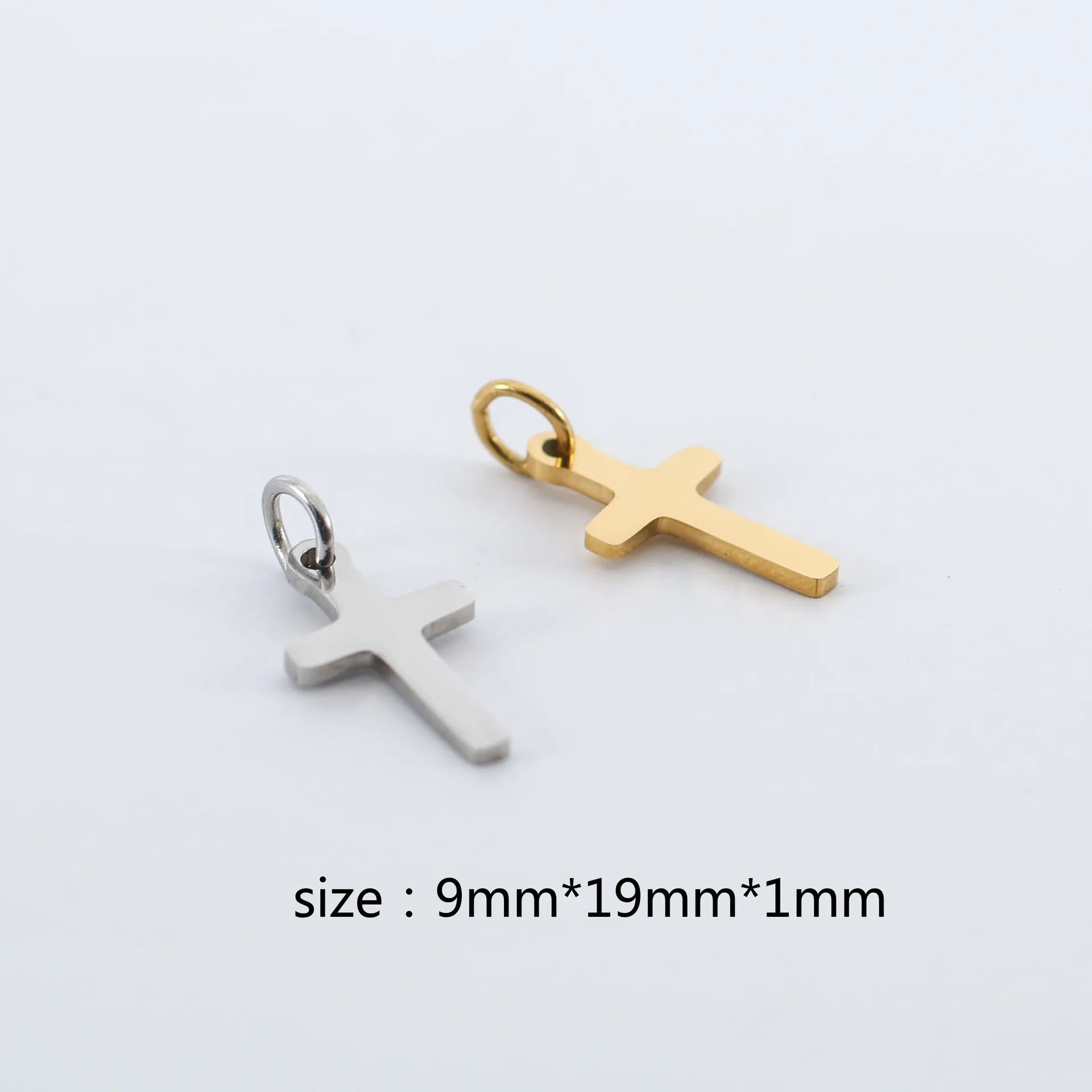 5Pcs/Lot Simple Style Cross Pendant Charms for Jewelry Making Stainless Steel With Jump Rings Diy Necklaces Jewelry Accessories