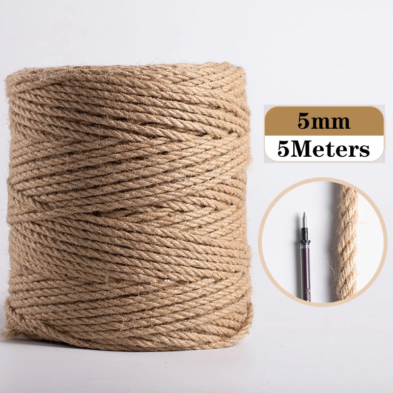 Natural Vintage Jute Rope String 1/2/3/4/5/6/8/10mm DIY Jute Cord  Twine Ribbon Crafts Sewing Handwork Gift Wrap Home Decoration