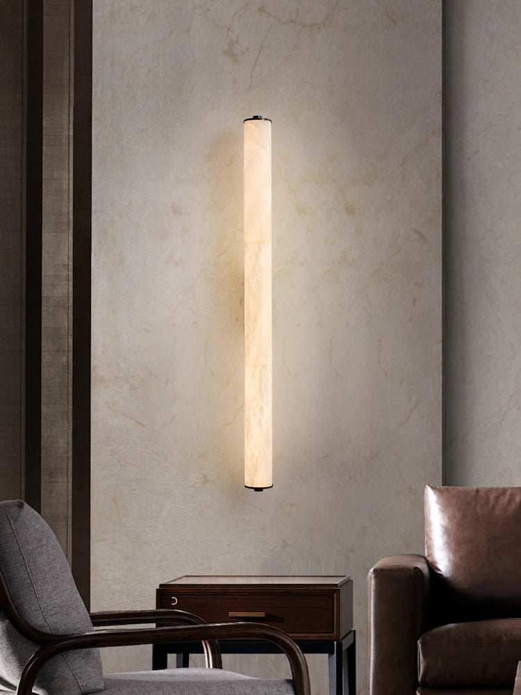 2025 Full Copper Spanish Natural Snowflake Marble LED Wall Lamp Modern Light Luxury Living Room Bedroom Bedside Balcony Lighting