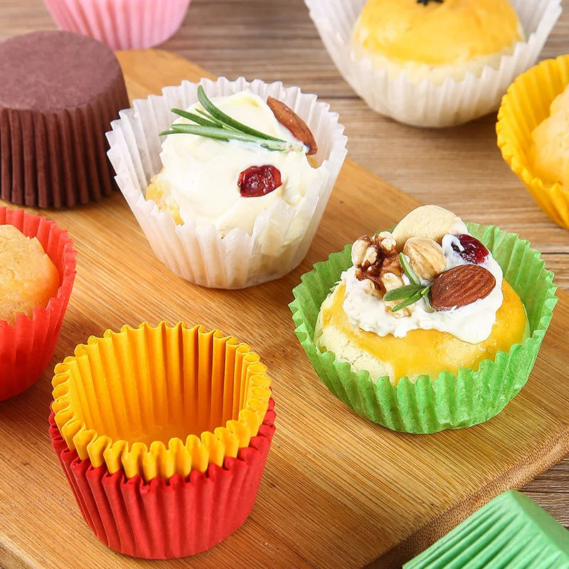 1000Pcs Mini Chocalate Cupcake Liners Natural Greaseproof Paper Muffin Baking Cups Cake Cups Forms Cupcake Cases Party Tray Mold
