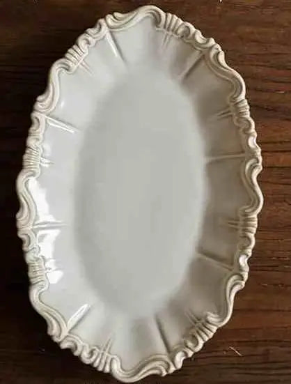 Vintage Ceramic Tableware Set Household Relief Pattern Breakfast Soup Bowl Restaurant High Quality Western Dessert Plates