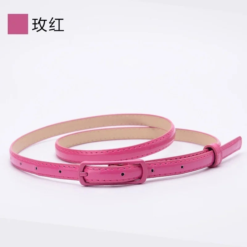 Ladies Fine Belt Japanese Word Buckle PU Belt Ladies Fashion Belt Thin Waist Skirt