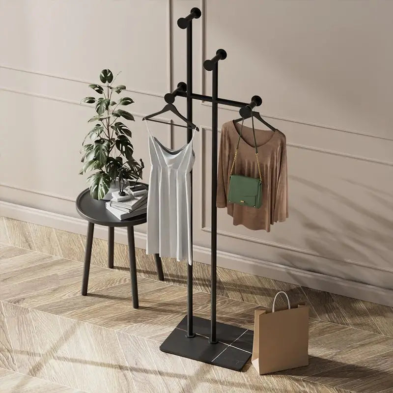 Home Room Furniture Household Clothes Storage Hanger Floor Standing Removable Metal Iron Art Coat Rack Bedroom Minimalist Rack