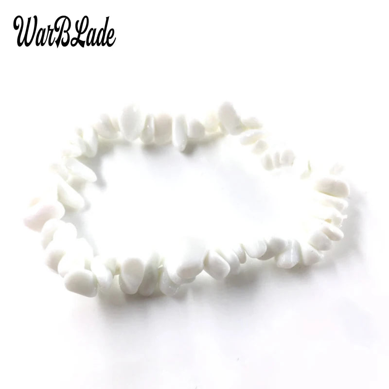 New Women Bracelets Bangles Natural Gem Stone Bracelet Irregular Stretch Chip Beads Nuggets Bracelets Bangles Crystal Wristband