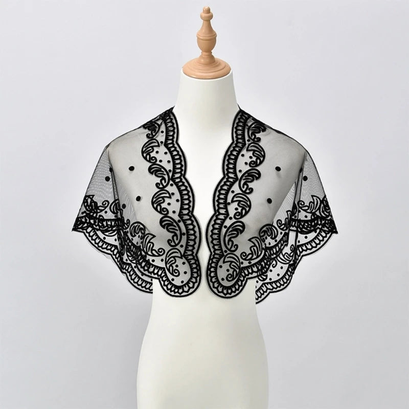 Classical Catholic Shawl Triangular Scarf Headband with Delicate Stitching for Prayer Gatherings and Fashion Accessories