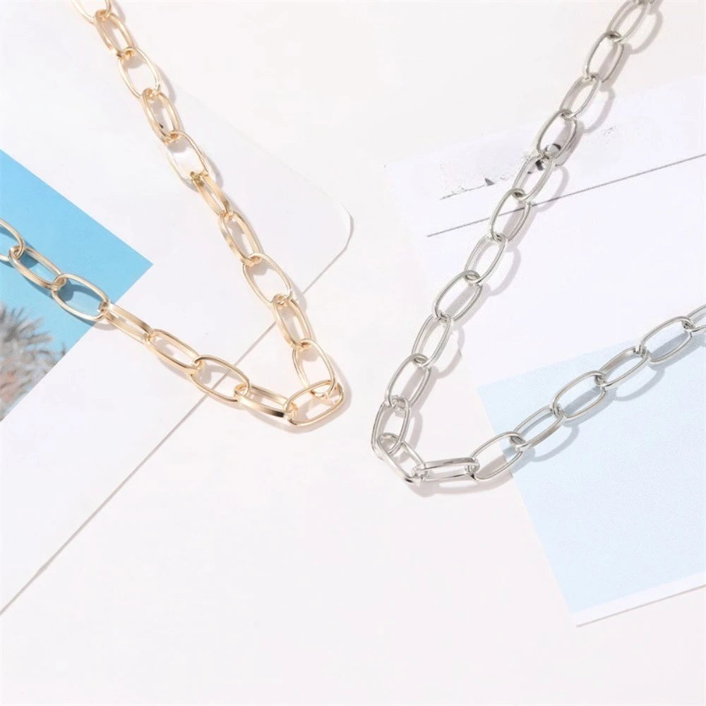 New Arrival Fashion Simple Short Thick Chain Necklace Punk Hip-hop Clavicle Chain for Women Personality Jewelry Accessories Gift