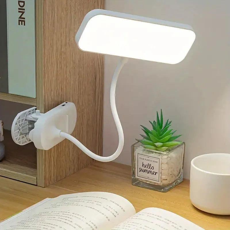 Clip-on LED USB charging desk lamp for college students, dormitory desk and bedroom reading lamp, suitable for office, study, be