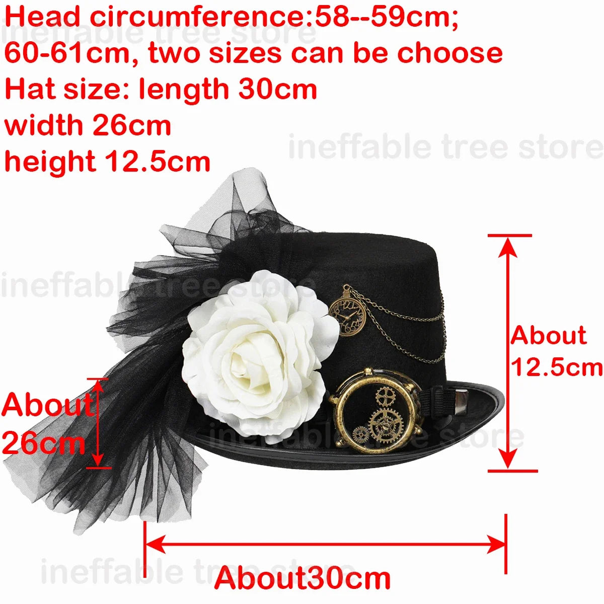 Gothic Headwear Steampunk Hat Victorian Top Magic Gears Goggles Chain Top Hats for Dress Up Halloween Cosplay Costume Fedora Cap