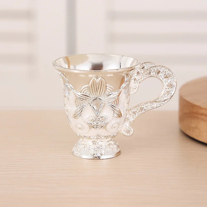European High-end Metal Small Wine Glass Cup Whiskey Creative Home Vintage Wine Glass Crafts For Bar Party Home Decor
