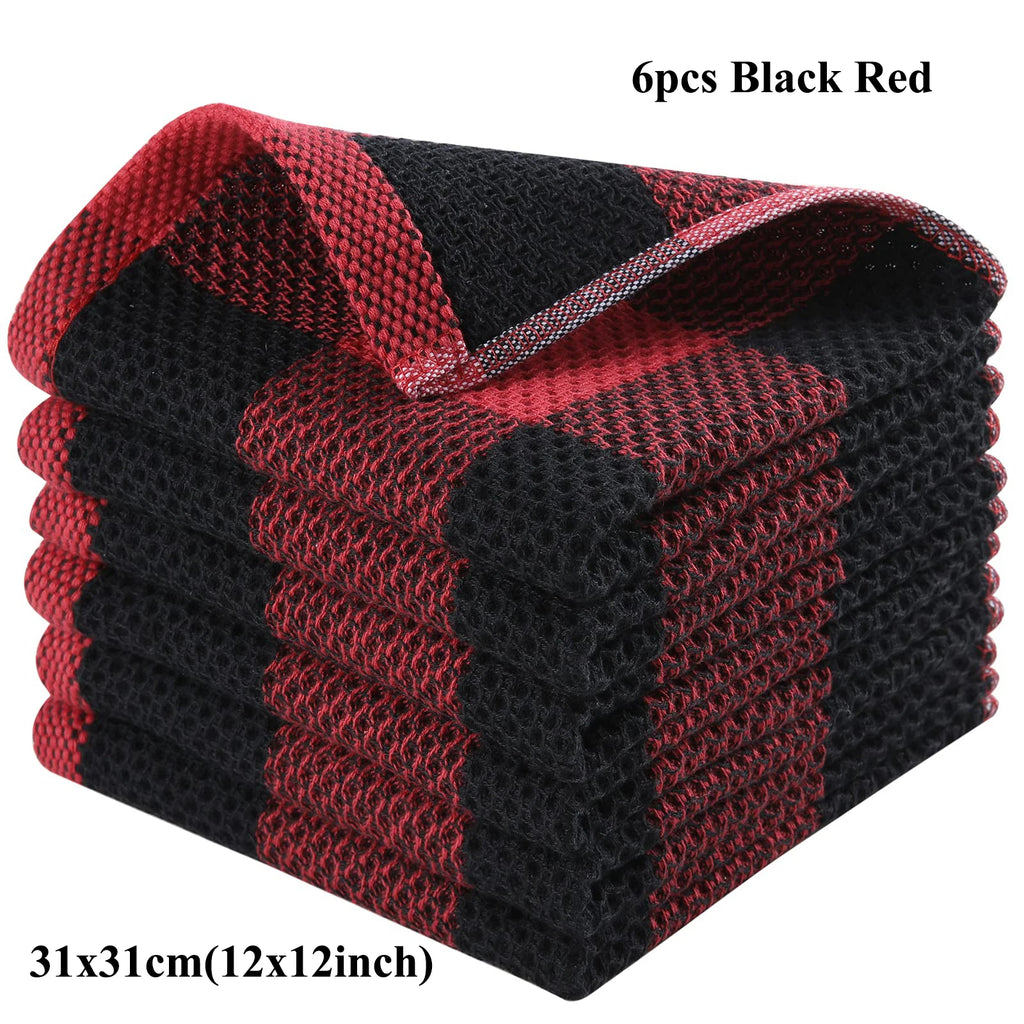 Olanly 100% Cotton Dishcloth For Kitchen Towel Home Ultra Soft Absorbent Dish Cloth Reusable Clean Tool Microfiber Kitchen Towel