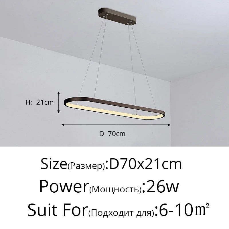 Designer dining room ceiling lamp ins Nordic minimalist dining room bar table creativity word led strip modern simplicity