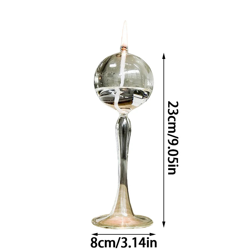 Transparent Glass Candlestick High Foot Oil Lamp Candlelight Candle Holders Rustic Wedding Party Dinner Home Table Decoration