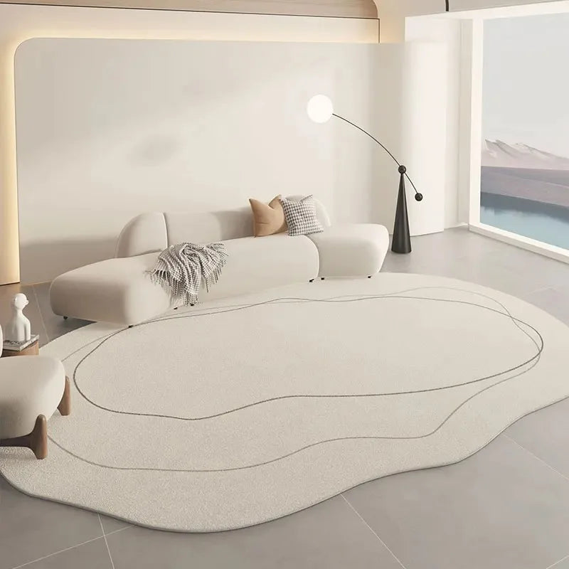 Minimalist Solid Color Line Carpet Creative Irregular Living Room Carpets Luxury Art Decoration Rug Comfortable Soft Bedroom Rug