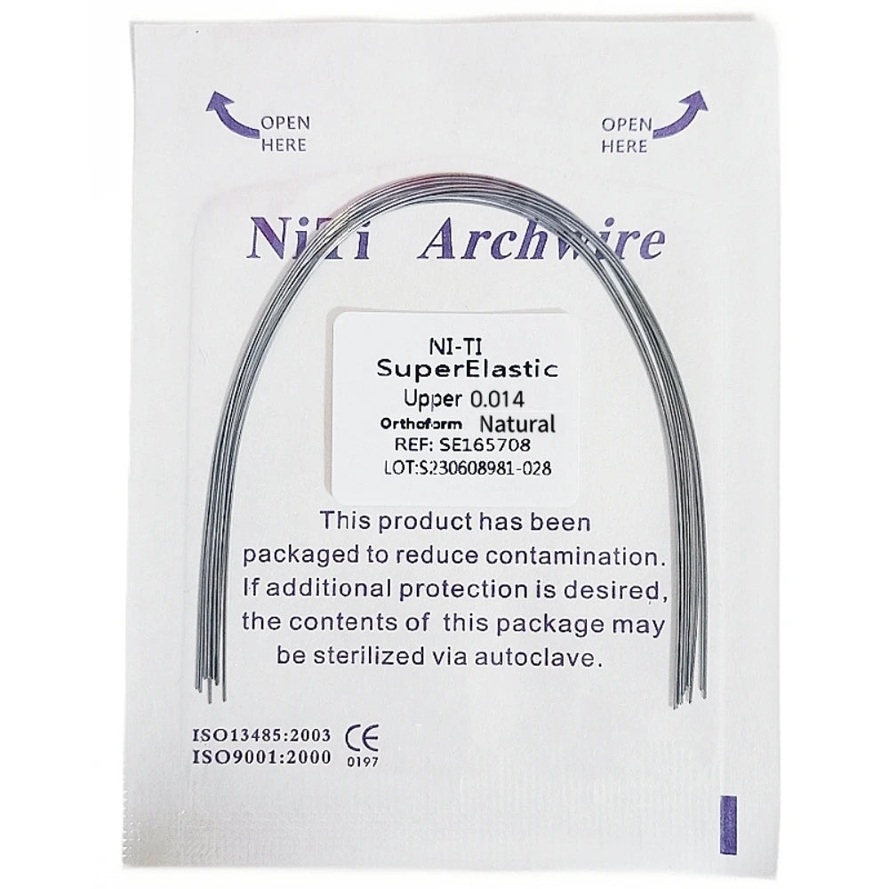 10pcs Dental Orthodontic Arch Wires Niti Archwires Natural/Ovoid Form Round/Rectangular Shape Upper Lower for Braces