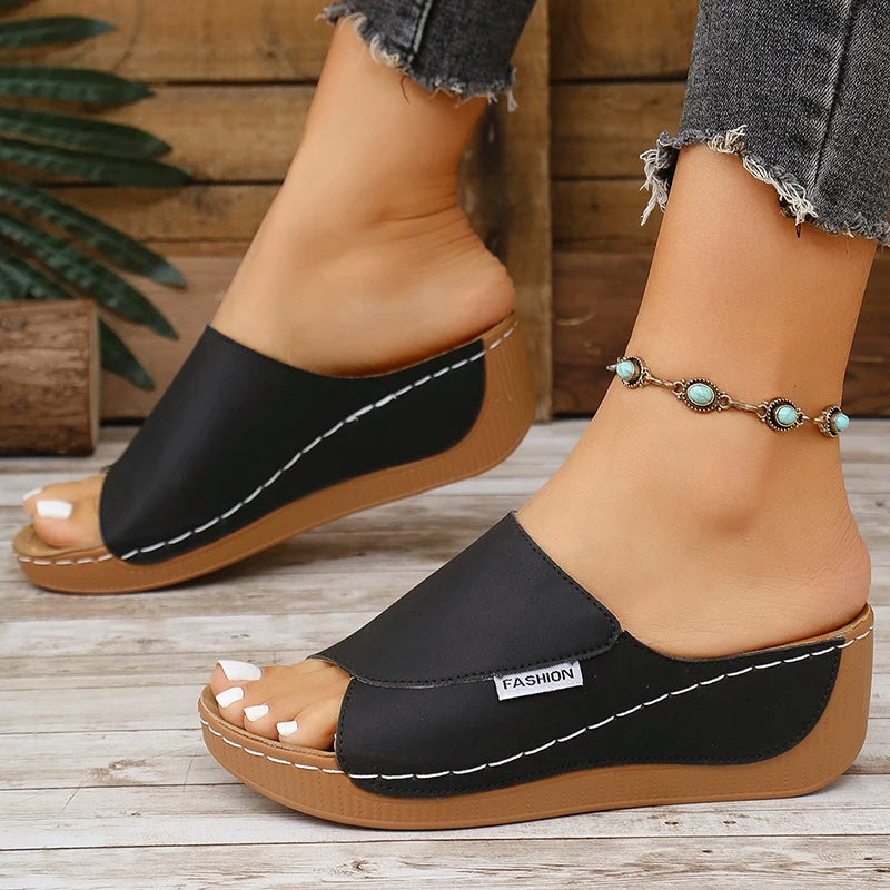 Summer Sandals Shoes Women Platform Walking Shoes Slip On Sandals Woman Wedge Ladies Shoes Beach Female Woman Slippers Footwear