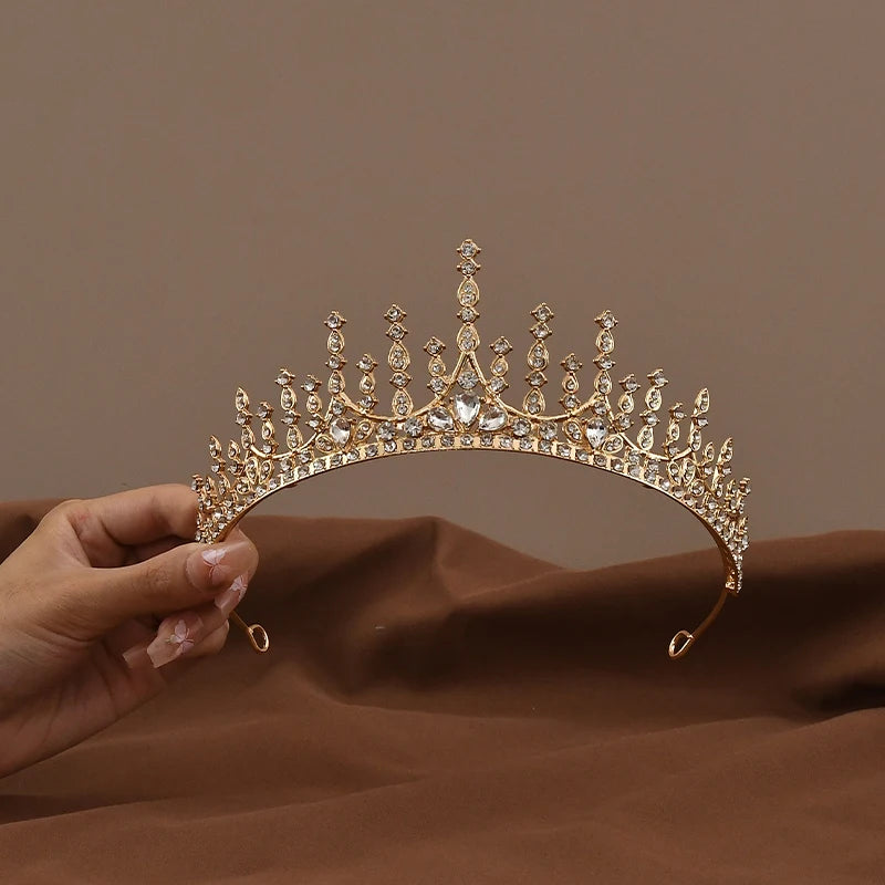 Baroque Vintage Luxury Crown Wedding Headwear For Girl Women's Birthday Party  Princess Children's Hair Jewelry Accessories