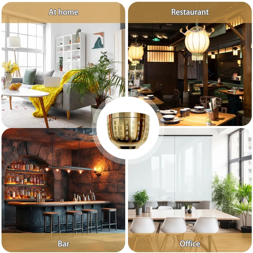 Brass Baifu Bowl Pure Brass Hundred Blessings Cup Table Small Decoration Ashtray Dessert Bowl Fortune Map Treasure Collection