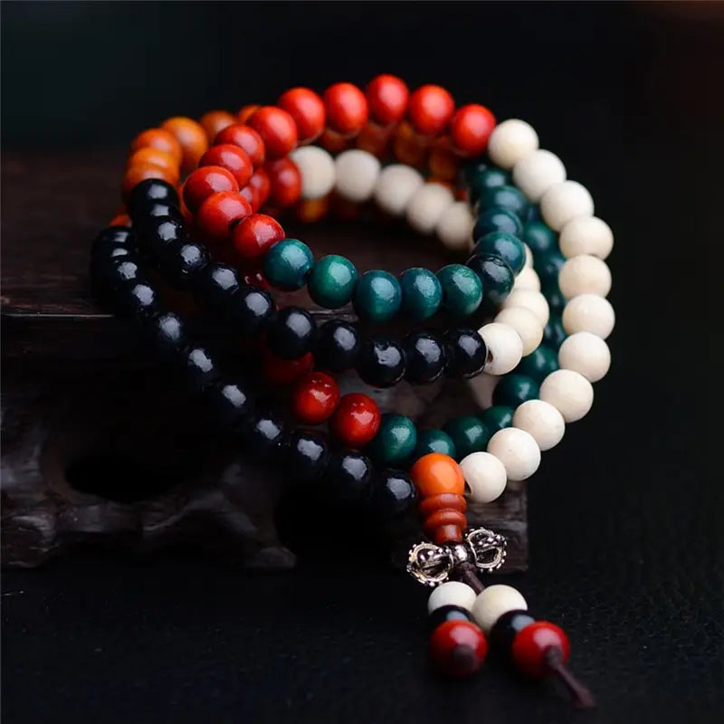 8mm Natural Sandalwood Buddhist Buddha Rosary Beads Prayer Beads Mala 108 Beads Bracelets Unisex Men Bracelets & Bangles Jewelry