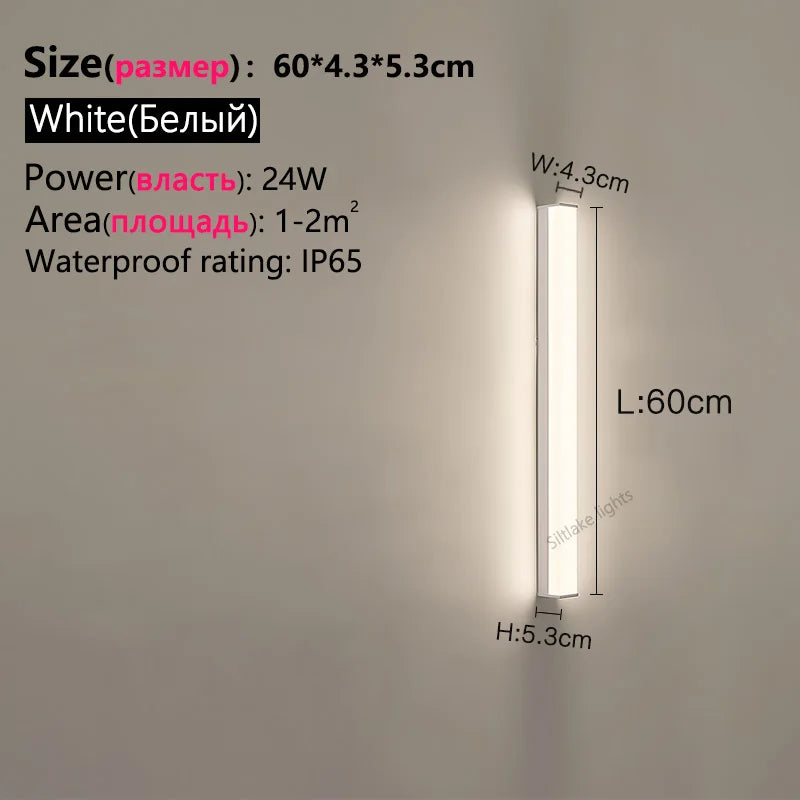 Outdoor waterproof wall lamp long strip modern simple LED courtyard garden wall lamp balcony lamp minimalist exterior wall lamp