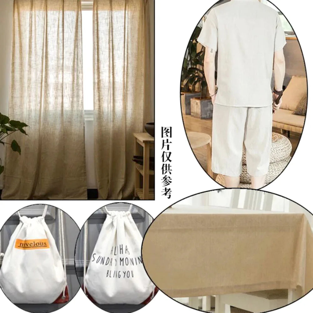 Polyester Raw Cloth Faux Linen Rough Cotton Fabric For Table Runner Curtains Decoration Sewing Storage Bag Pillow Cover Material