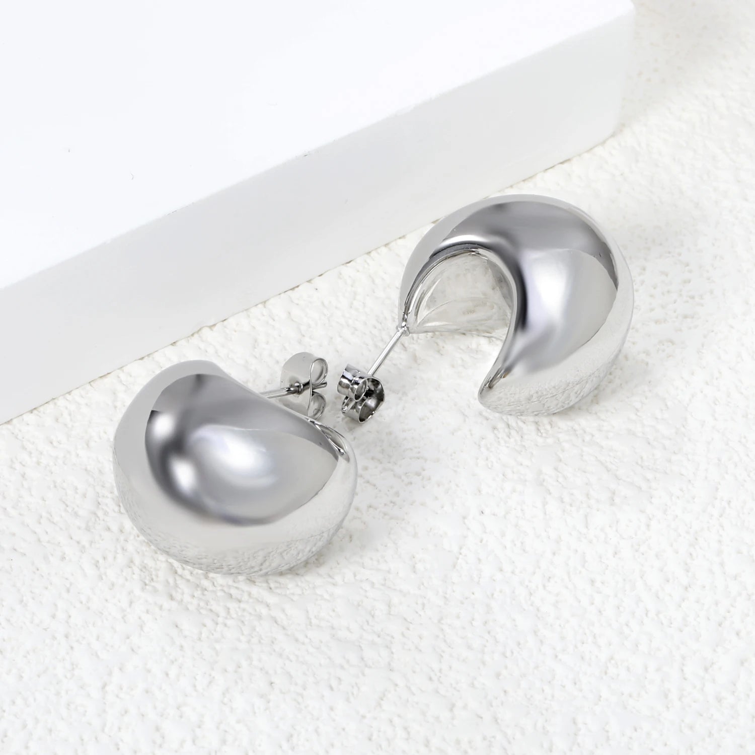 LUXUKISSKIDS Minimalist Gold/Silver Plated Chunky Ball Stud Earrings for Women/Man Thick Bold Sphere Dome Post Round Earring New