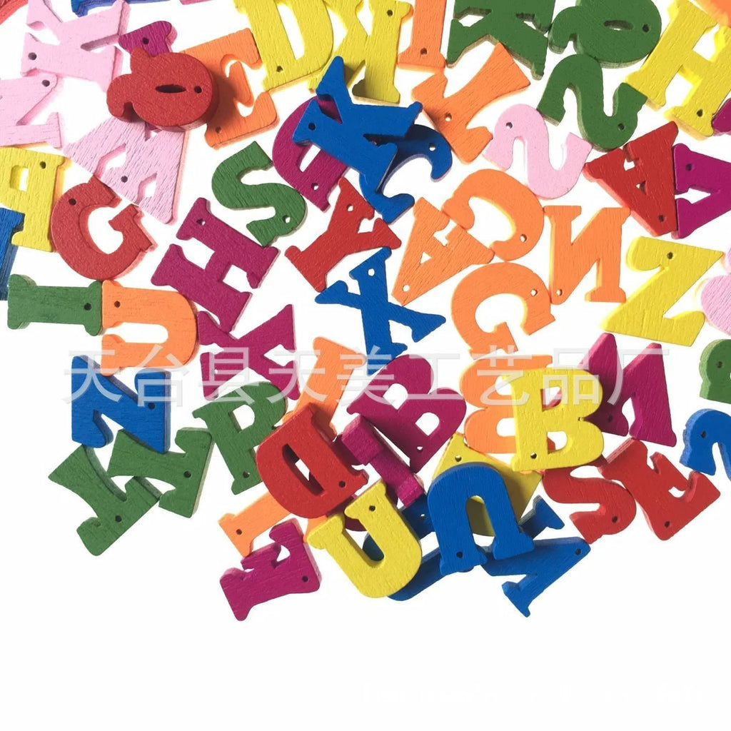 200pcs/Set Wooden Mixed A-Z Letter & Alphabet Natural Wooden Letter Number Decor Mini Wood Ornaments Scrapbooking DIY Art Crafts