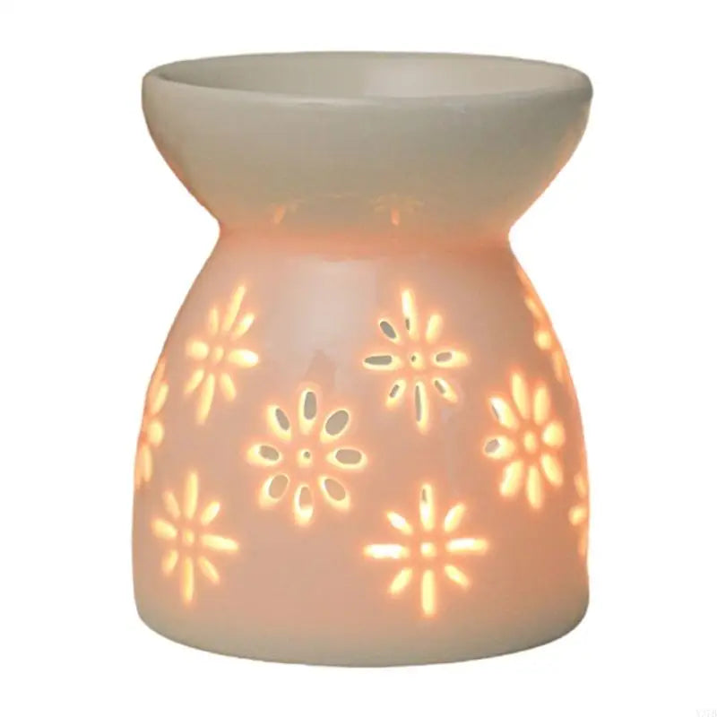 Romantics White Hollowed Ceramics Tealight Holders Essential Oil Diffuser
